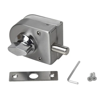 

Stainless Steel Glass Door Lock Floor Latch Lock Bolt Ground Lock for Bathroom Toilet Shop Glass Doors