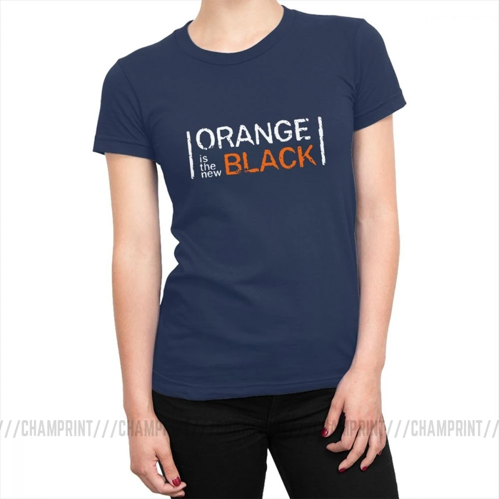 Harajuku Orange Is The New black, женская футболка больших размеров, универсальная, OITNB, хлопок, футболка Ins, топы, футболки, женская одежда - Цвет: Тёмно-синий