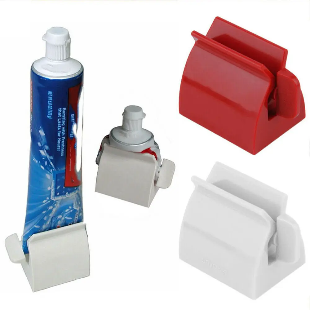 Creative Toothpaste Squeezer Rolling Tube Toothpaste Squeezer Dispenser Toothpaste Seat Holder Stand White