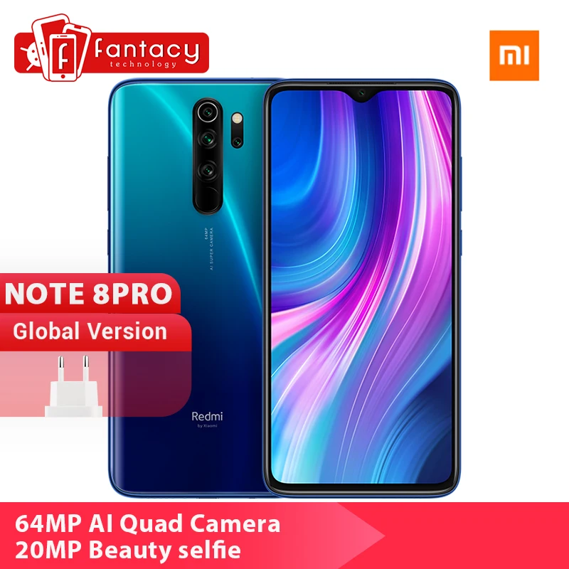 Xiaomi Redmi Note 8 Pro смартфон с четырёхъядерным процессором MTK Helio G90T ОЗУ 6 ГБ ПЗУ 64 4500 мАч