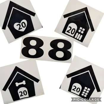 

3 X WHEELIE BIN HOUSE NUMBERS STICKERS SELF ADHESIVE STICKY STICKER NUMBER 0-9