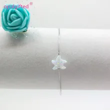 1 шт./лот) белый/синий огненный опал 925 Серебро прекрасный 10*11 мм Морская звезда для женщин ювелирные изделия свадебный подарок кулон браслет