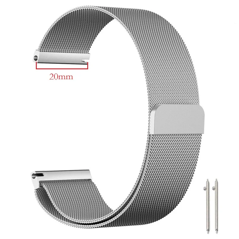 Металлический браслет миланские часы ремешок для Xiaomi Huami AMAZFIT Bip 20 мм нержавеющая сталь ремешок для Huami ремешок
