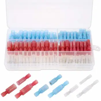 

130PCS Bullet Fully Insulated Butt Crimp Terminals Male & Female Electrical Wire Quick Splice Connectors Kit AWG24-10 Assortment