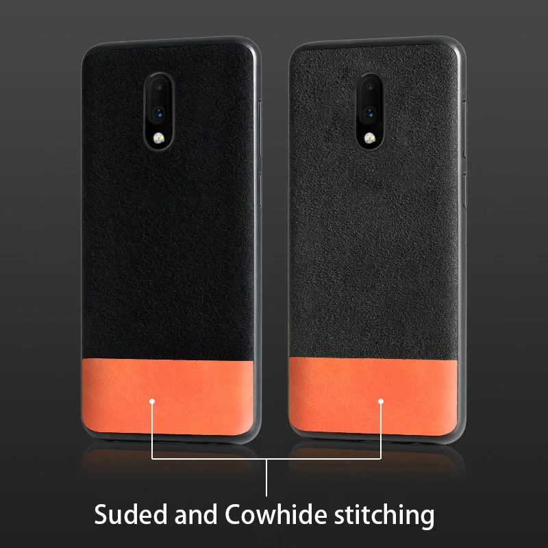 Чехол для телефона для Oneplus 7 7 Pro 6 6T Capas замшевый прошитый воловьей кожи Мягкий ТПУ чехол-подставка износ