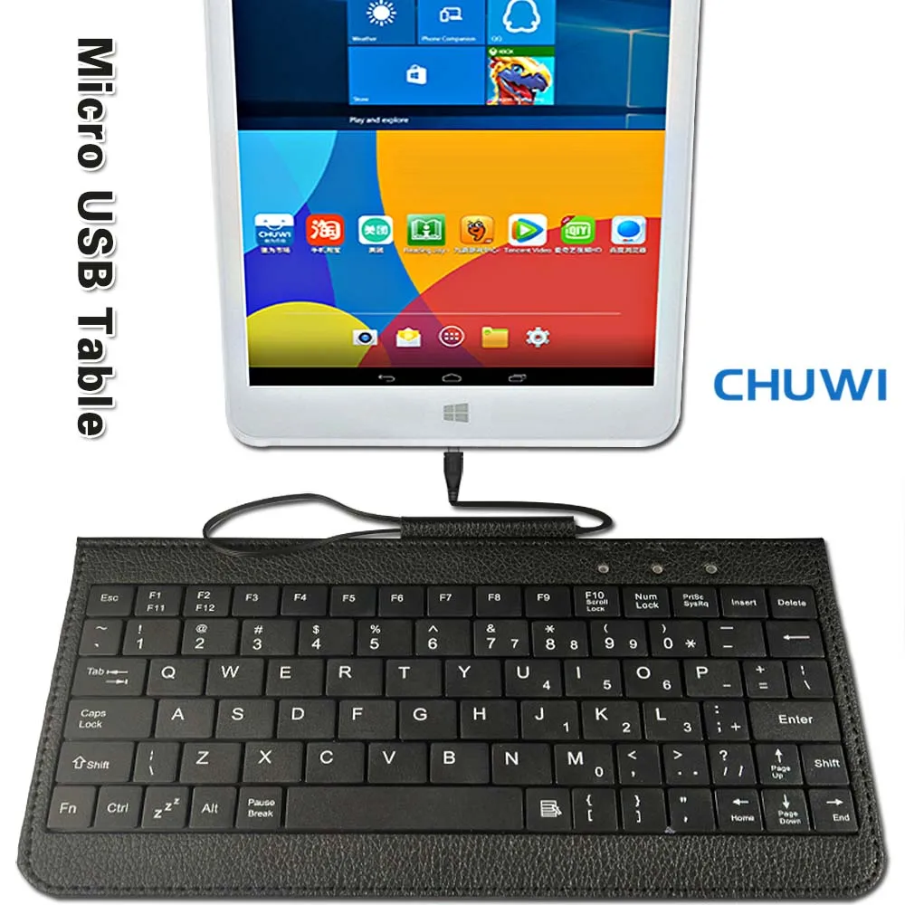 

Solid Color Micro USB Keyboard PU Leather Stand Case for Chuwi Hi8 Air/Chuwi Hi9 Drop Resistance Durable Tablet Case