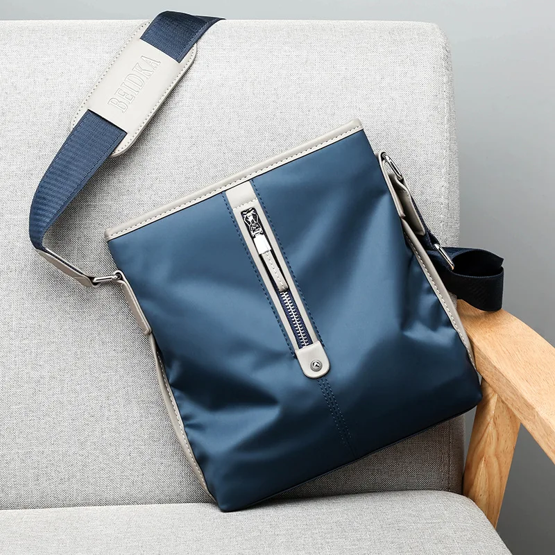 Fashion Casual Men's Bag Waterproof Oxford Cloth Shoulder Messenger All-match Fabric Cross Mens Trendy Small Backpack |
