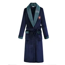 Robe de nuit chaude en flanelle pour homme, Kimono épais, peignoir, Lingerie intime, vêtements de maison, automne et hiver