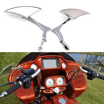 

2Pcs 8/10mm Universal Aluminum Alloy Motorcycle Bar End Side Rearview Mirrors Triangle Lightning Modified Rearview Mirror