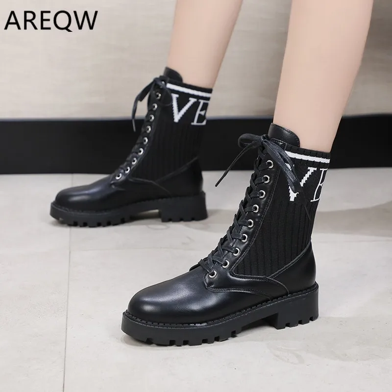 

New Pink Women Boots Lace Up Solid Casual Ankle Boots Round Toe Women Shoes Winter Snow Boots British Style