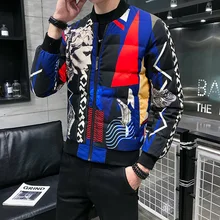 Куртка с принтом, белое пуховое пальто, мужские пуховые куртки, зимняя мужская повседневная пуховая куртка, пальто, теплая парка, 5XL, мужская пуховая куртка