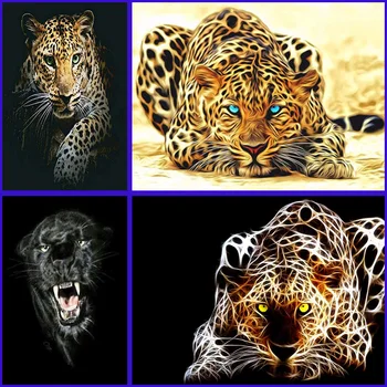 

DIY 5D full Diamond Painting Leopard Diamond Embroidery Cheetah Beast A Picture Of Rhinestones Mosaic Drawings Jungle Animals Pi
