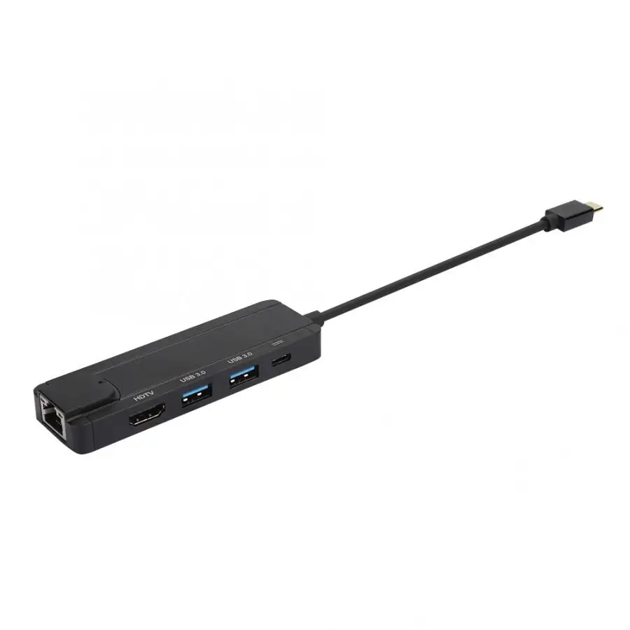 5-в-1 HDMI гигабитный сетевой адаптер «Все-в-одном» конвертер Тип-C концентратор USB док-станция для Macbook huawei Коврики книга компьютер