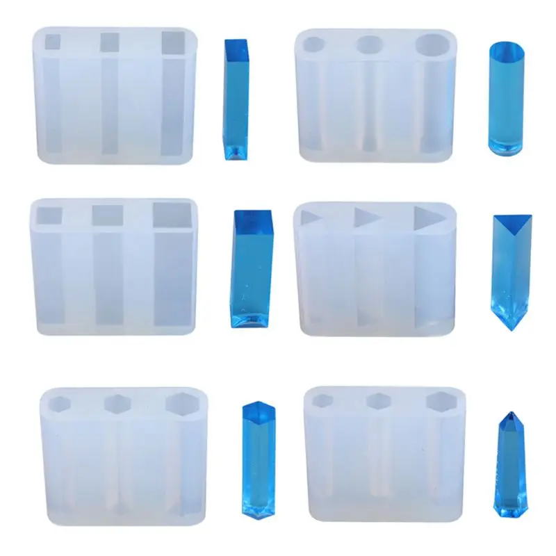 

UV Epoxy Mold DIY Pendant Jewelry Crystal Silicone Molds Hexagonal Round Geometric Shape Craft Making Mould B95F