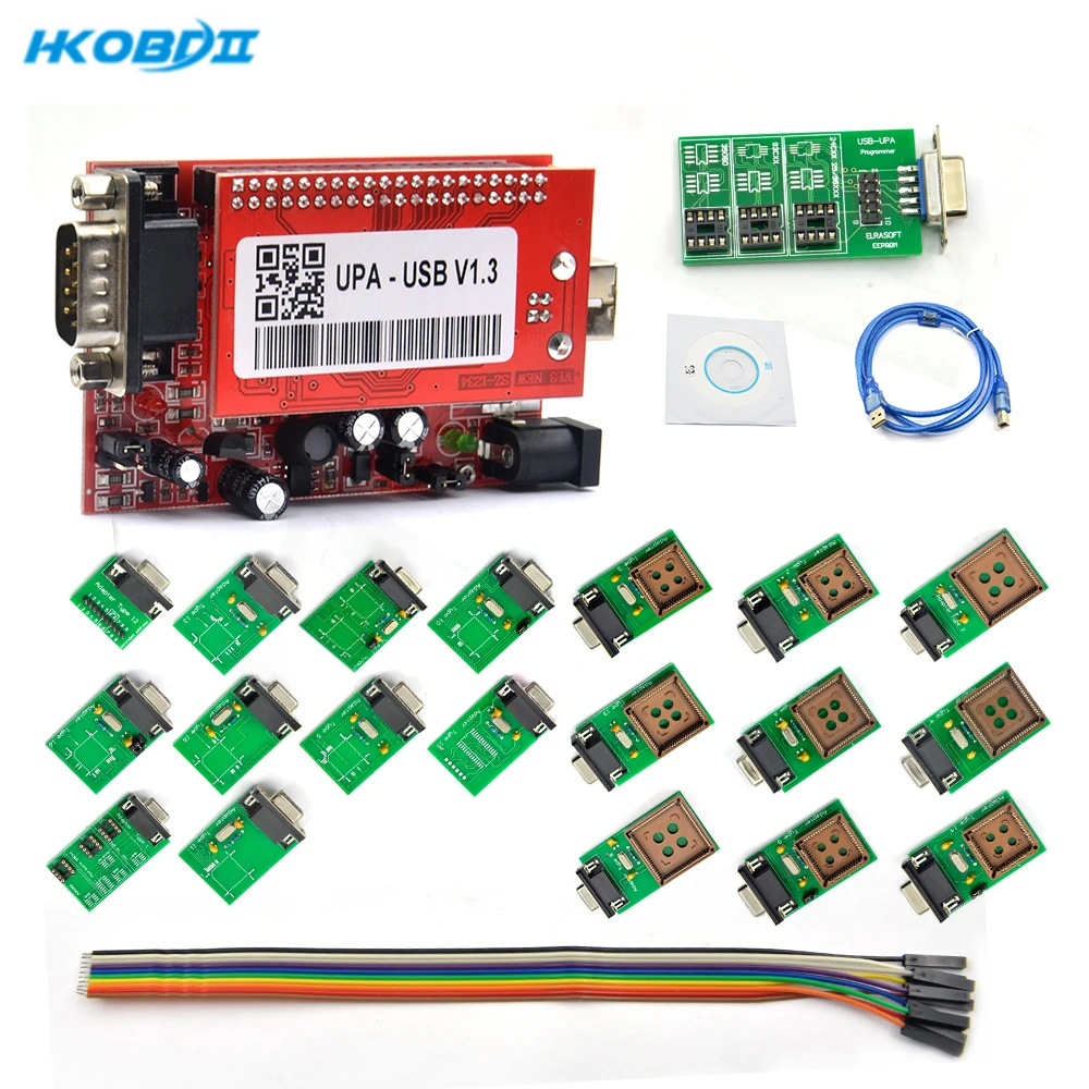Новый USB программатор HKOBDII UPA V1.3 полностью Адаптеры инструменты для настройки