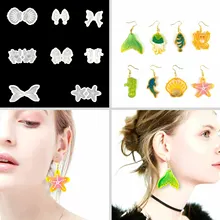 

Octopus Starfish Shape Earring Crystal Epoxy Mold DIY Marine Series Fishtail Shell Earring Pendant Decorative Silicone Mold 8pcs