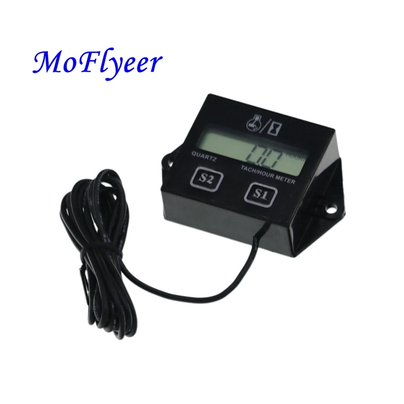 Цифровой тахометр водонепроницаемый счетчик датчик оборотов двигателя об/мин ЖК
