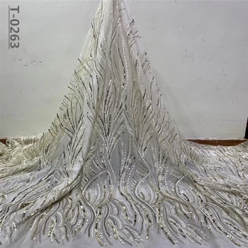 

2020 Luxury Fabric High Quality African Lace Fabric Hand made Beads 3d Lace Fabric Nigerian Bridal Wedding Lace Fabric