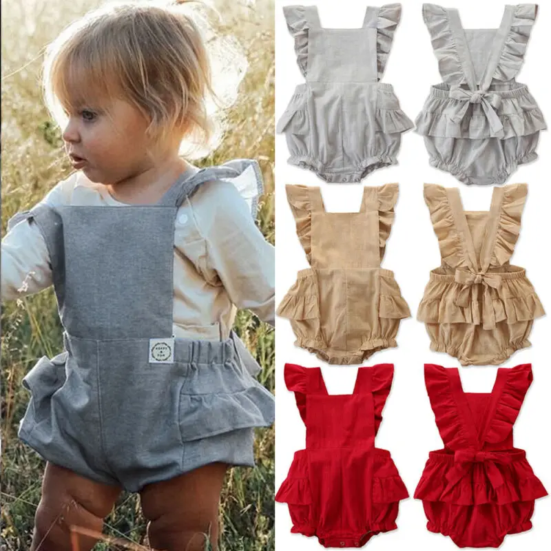 baby girl linen romper