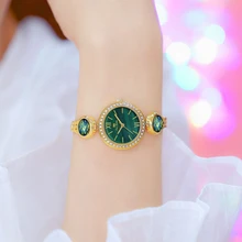

Watches for Women Luxury Brand Elegant Green Lady Quartz Wristwatch with Stainless Steel Fashion Female Clock