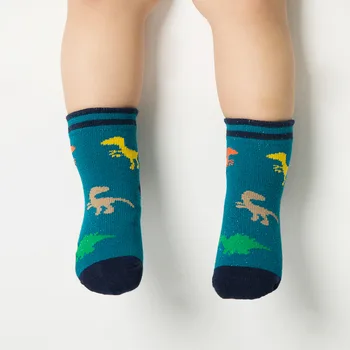

Three-Dimensional Cartoon Boys and Girls Socks Infant Baby Small Socks Dinosaurs 5 Double Group Breathable Fashion Casual Cotton