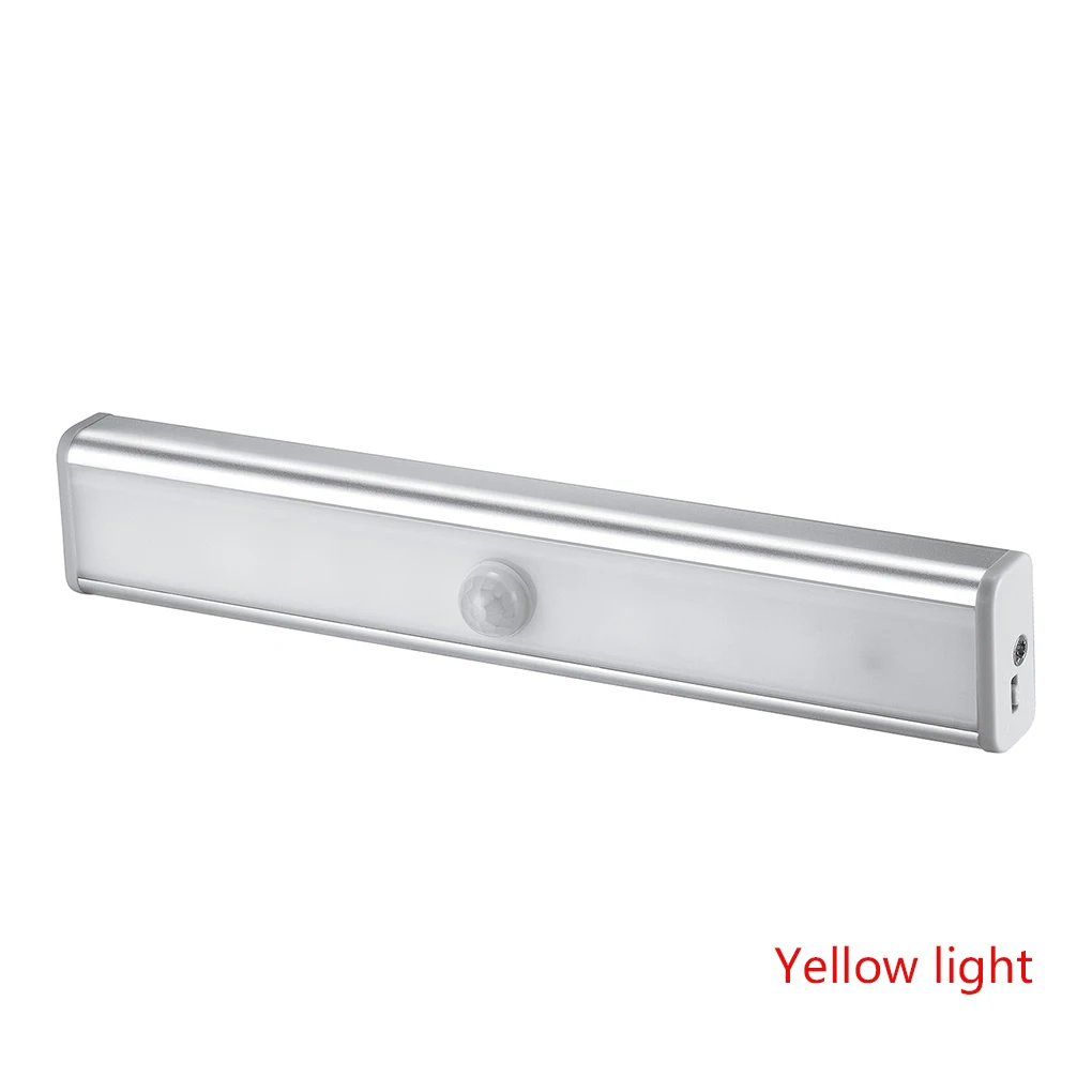 yellow light Светодиодный светильник с usb-питанием для шкафа, ИК-инфракрасный датчик движения, перезаряжаемый ночник с выдвижным ящиком, товары для дома - Цвет: yellow light