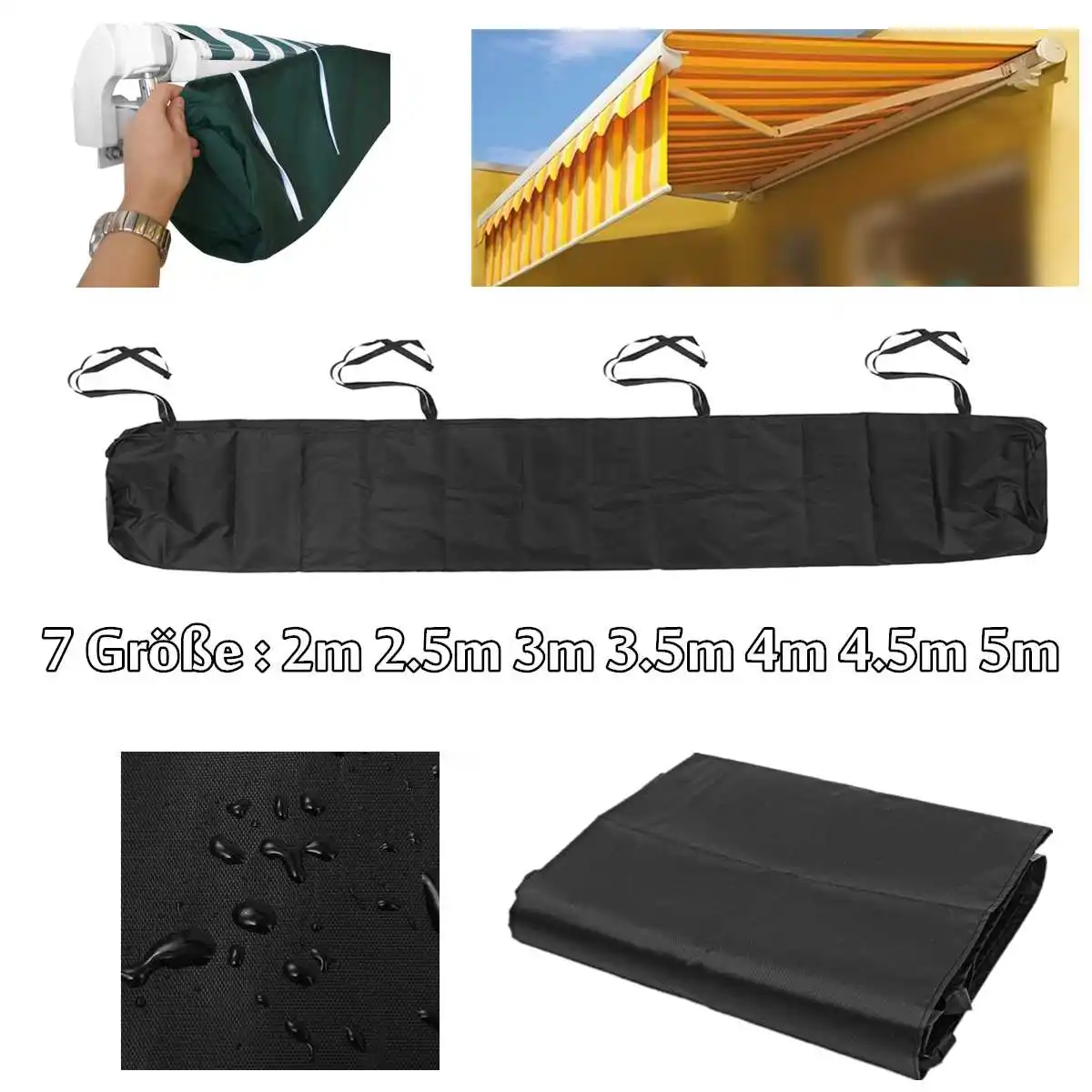 7 Size Patio Awning Winter Storage Bag Rain Weather Cover Protector Sun Canopy 