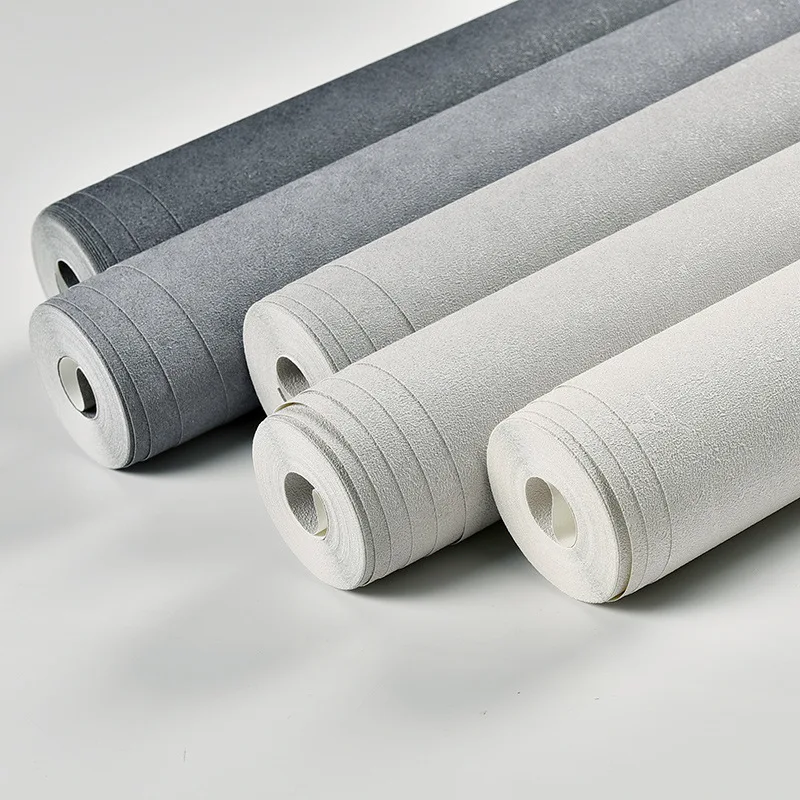 

Northern European-Style Solid Color Gray PVC Faux Diatom Mud Wallpaper Bedroom Living Room Library Restaurant Plain Color INS Wa