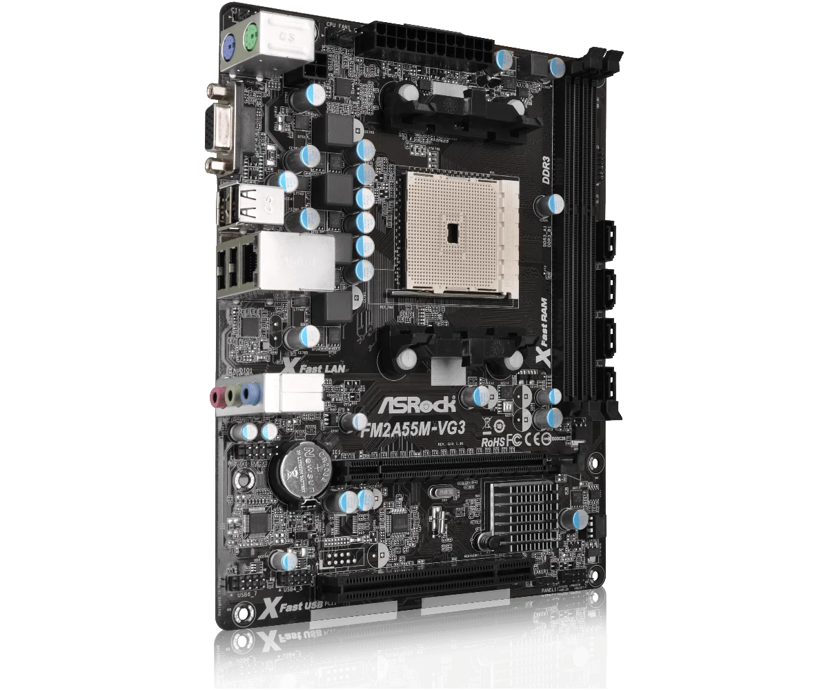 Используется для ASRock FM2A55M Поддержка процессоров Socket FM2 100 Вт и двухканального DDR3