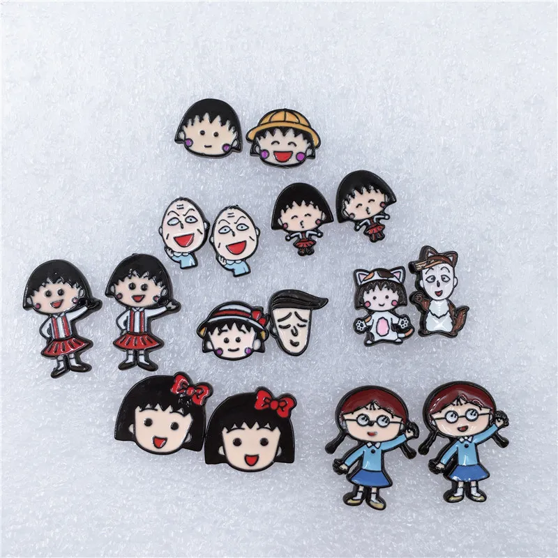 EUPNHY 8 видов стилей Chibi Maruko Chan мультфильм серьги-гвоздики японского аниме серьги-гвоздики для женщин девочек повседневные Сережки для пирсинга