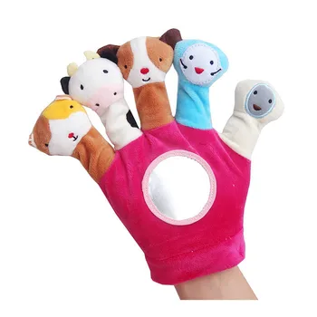 

Baby plush toys hand puppet plush finger glove children cartoon animal hand puppet set parent-child interactive toy 2 colors