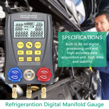 

DY517 Pressure Gauge Refrigeration Digital Vacuum Pressure Manifold Tester Meter Temperature Tester