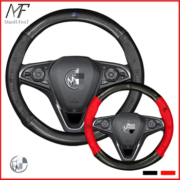 

ManH FenT Carbon Fiber Cow Leather Car Steering Wheel Cover For Buick Regal Encore Lacrosse Excelle XT Verano Enclave