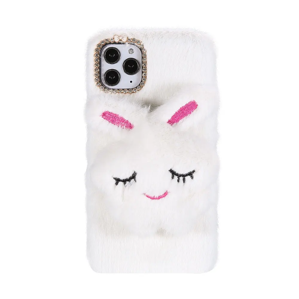 KISSCASE милый пушистый чехол для телефона с кроликом для iphone 11 Pro 7 XR X XS MAX мягкие чехлы с принтом "Кролик" для iphone 7 8 6 6S Plus пушистые чехлы