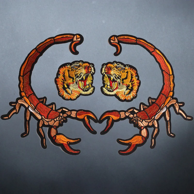 1 пара крутая аппликация в виде скорпиона с тигром|Заплатки| |