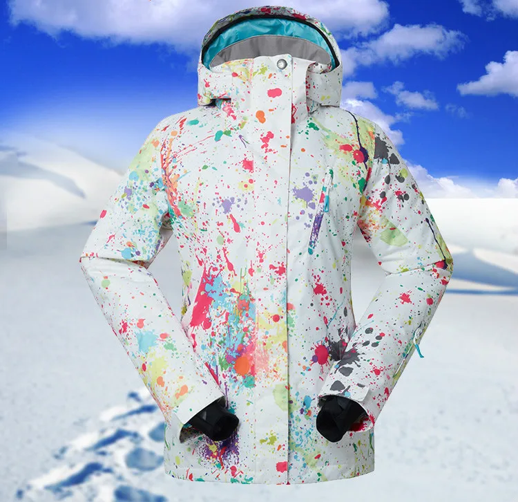 GSOU SNOW New Lady Ski Suit Windproof Waterproof Single Double Board Ski Jacket Breathable Warm Cotton Clothes For Women