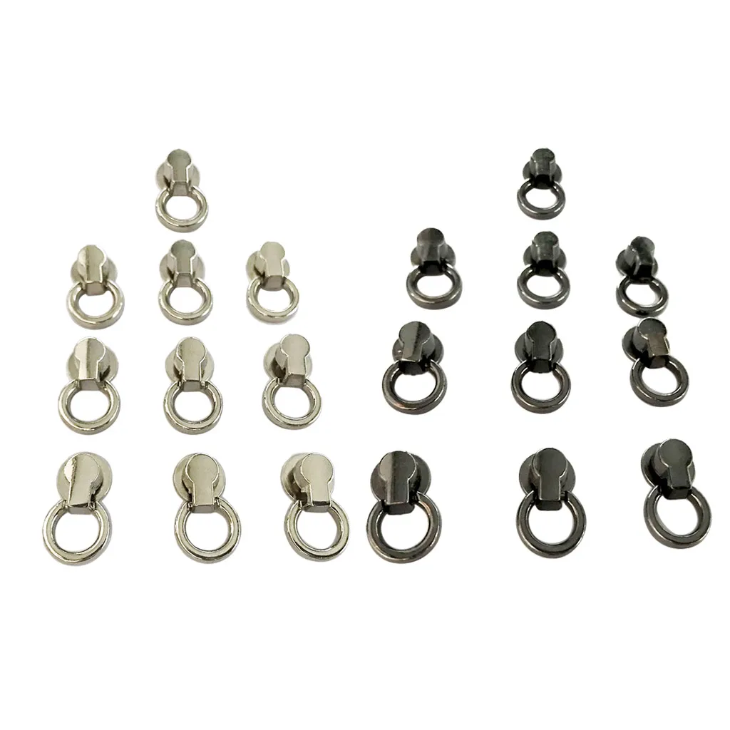 Screwback Round Button Studs, Metal Rivet Studs Screw Back Round Ring Leather Crafts Accessories - Set of 20