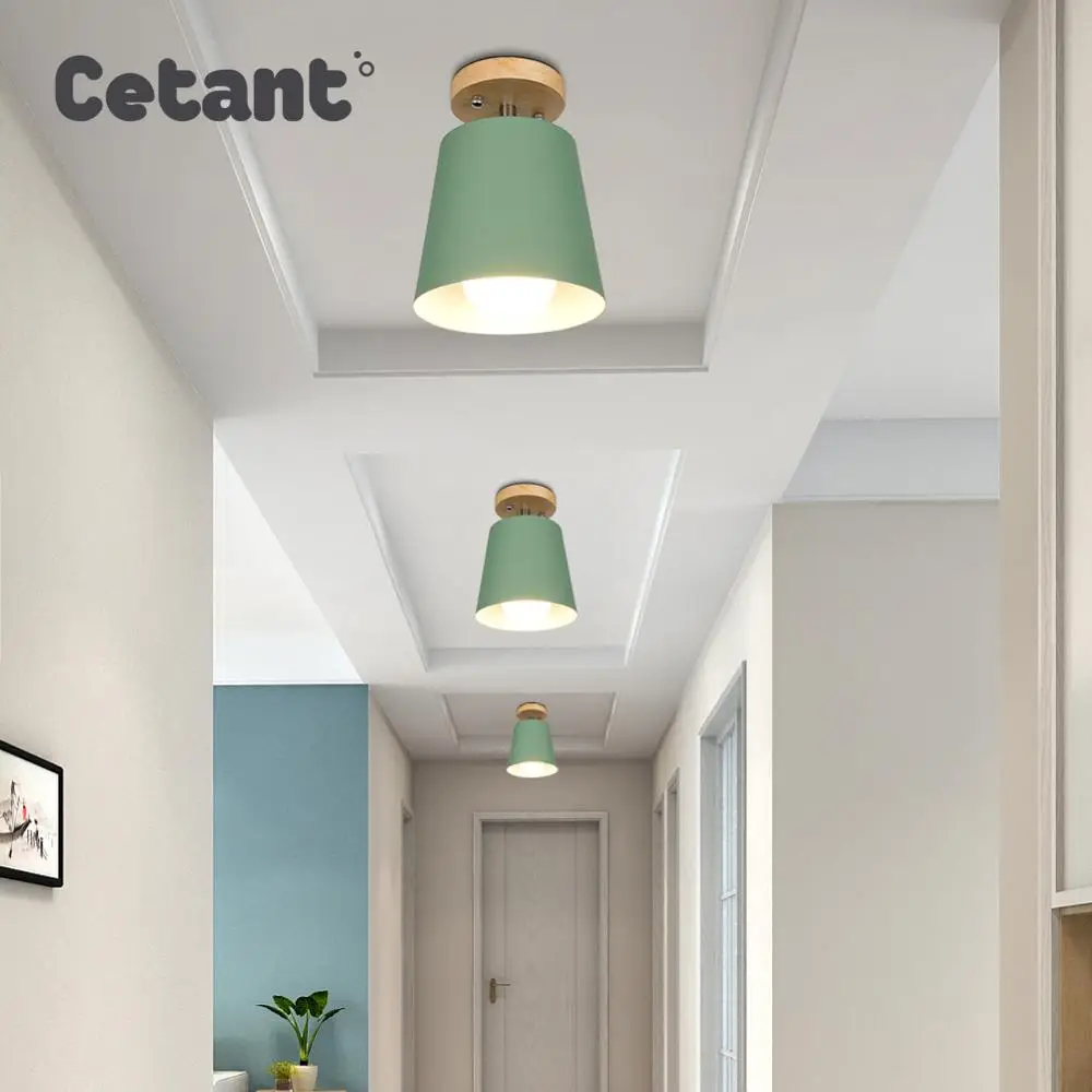 

LED Ceiling Light Iron Wood ceiling lamps Nordic Modern Ceiling Lamp for Living Room Bedroom Decoration Fixture Corridor Kitchen