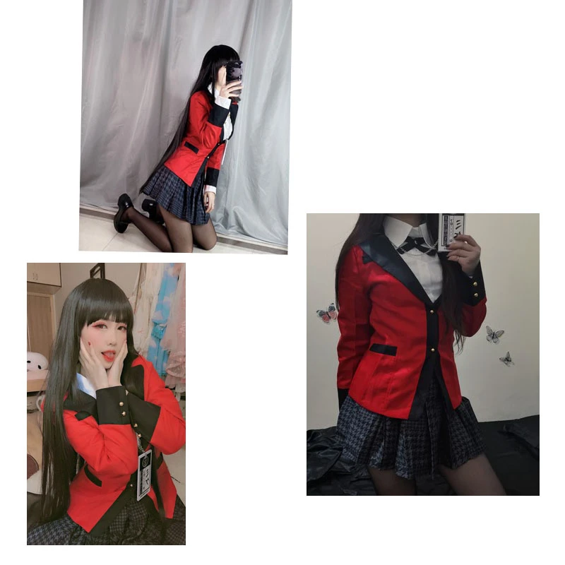 KAKEGURUI Jabami Yumeko костюм для косплея Униформа парик Хэллоуин вечерние аниме женские