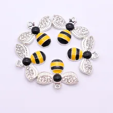 

23x18MM Little Bee Findings For Jewelry Making DIY Necklace Bracelet Arts and Crafts Metal Little Bee Shape Alloy Parts Wholesal