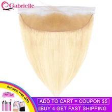 Габриэль Кружева Фронтальная Закрытие 13x4 блонд 613 фронтальная бразильские Прямые Remy человеческие волосы закрытие швейцарское кружево