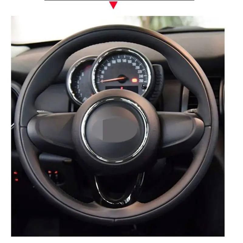 Hand-stitched Black Soft Artificial Leather Car Steering Wheel Cover for Mini Coupe
