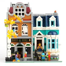 2524 pçs criador cidade street view bookshop modelo conjunto kits de construção blocos com figuras compatível 10270 tijolos brinquedos crianças presente