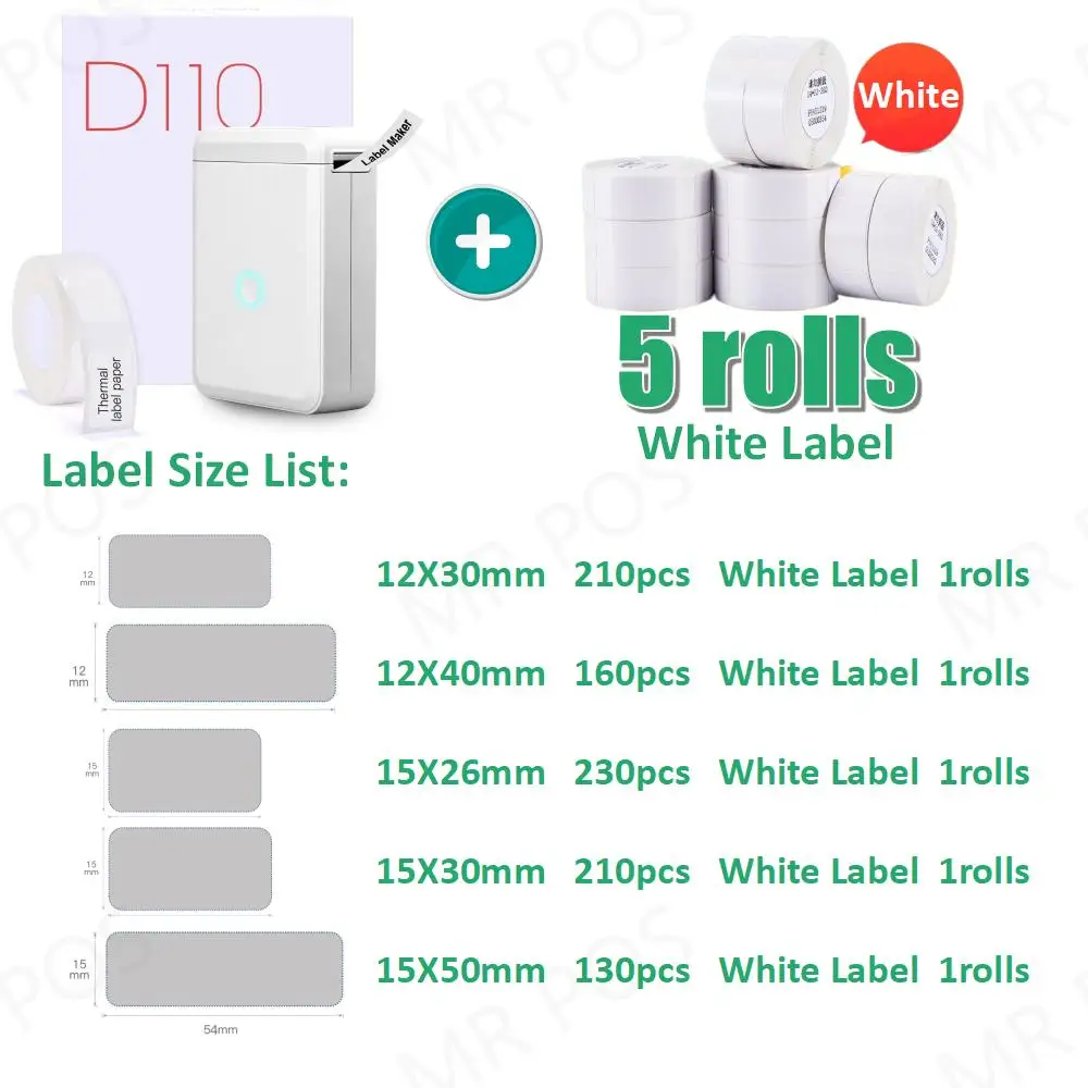 Niimbot D110 D11 Portable Label Printer Mini Pocket Stickers Maker Hangul Hebrew Arabic Self-Adhesive Nimbot Thermal Printer 