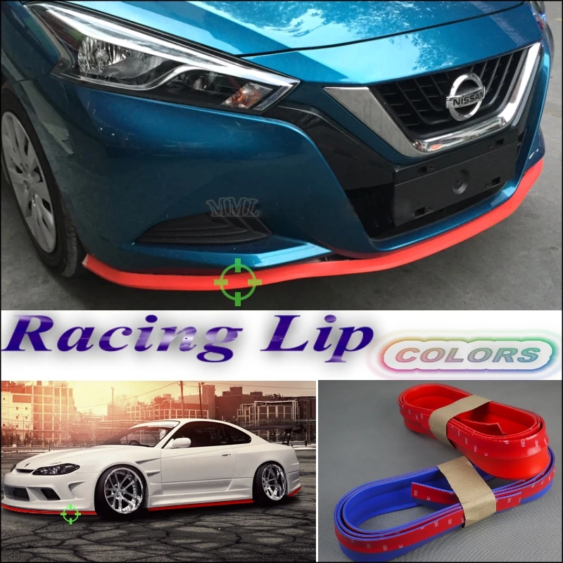 Colors Red / Blue Bumper Lip Deflector Lips For Car Front / All Sides