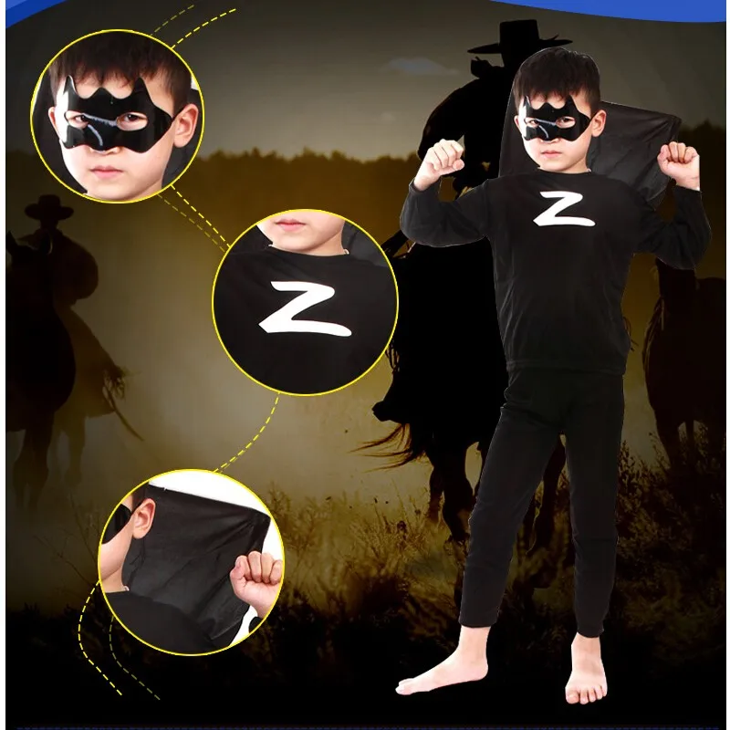 

Halloween Superhero Zorro Costume Spiderman Batman Superman Costumes Set Clothing Kids Birthday Party
