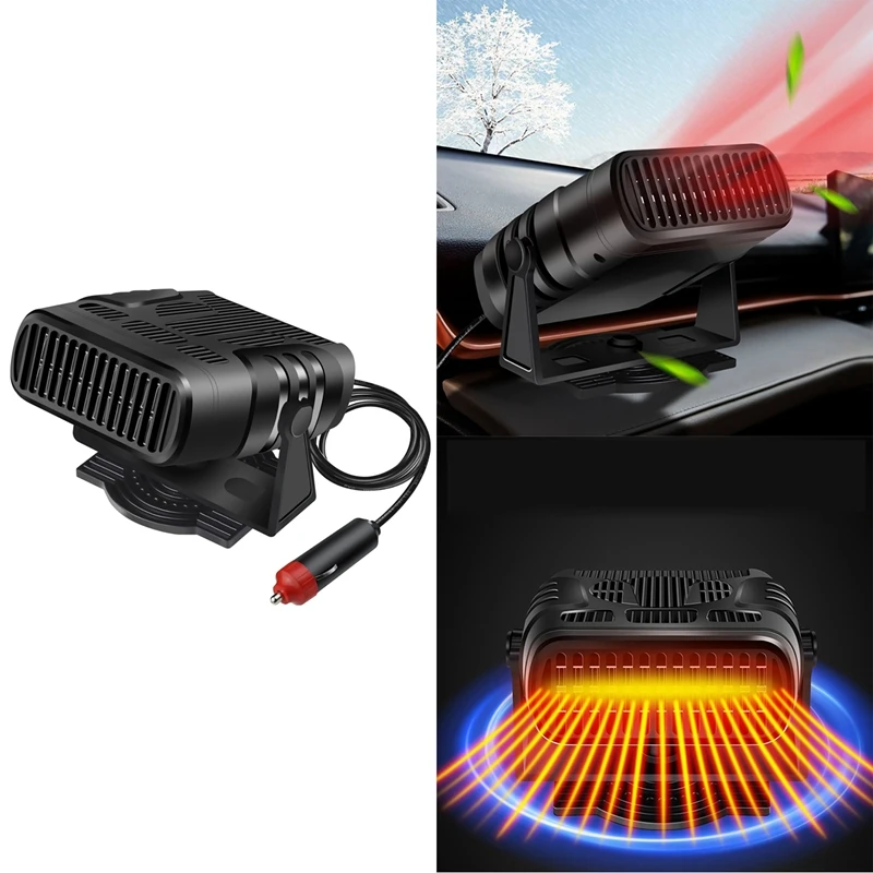 Portable Heating Cooling Fan Auto Car Heater Defroster Demister 200W