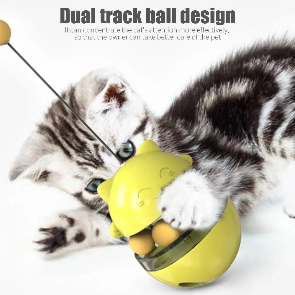 

Tumbler Pet Feeding 4 Colors Anti-Wear Treat Ball Increase CatS IQ Cat Tumbler Toy Durable ABS Hunting Instinct