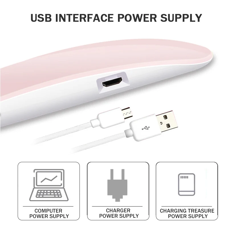 Lidan 6W Nail Dryer LED UV Lamp Micro USB Gel Varnish Curing Machine Nail Art Equipment 6 Lamp Beads For Home Manicure Nail Tool