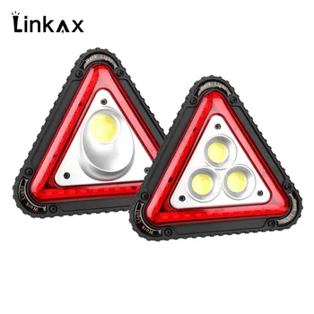 

USB Rechargeable Triangle Warning Led Floodlight COB LED Car Repairing Work Lamp 18650 Handle Portable Camping Light Searchlight